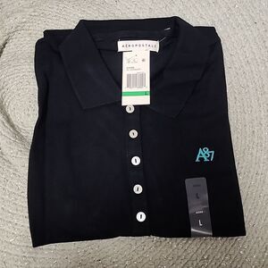 New with tags aeropostale navy blue Polo embroidery short sleeve size large gift